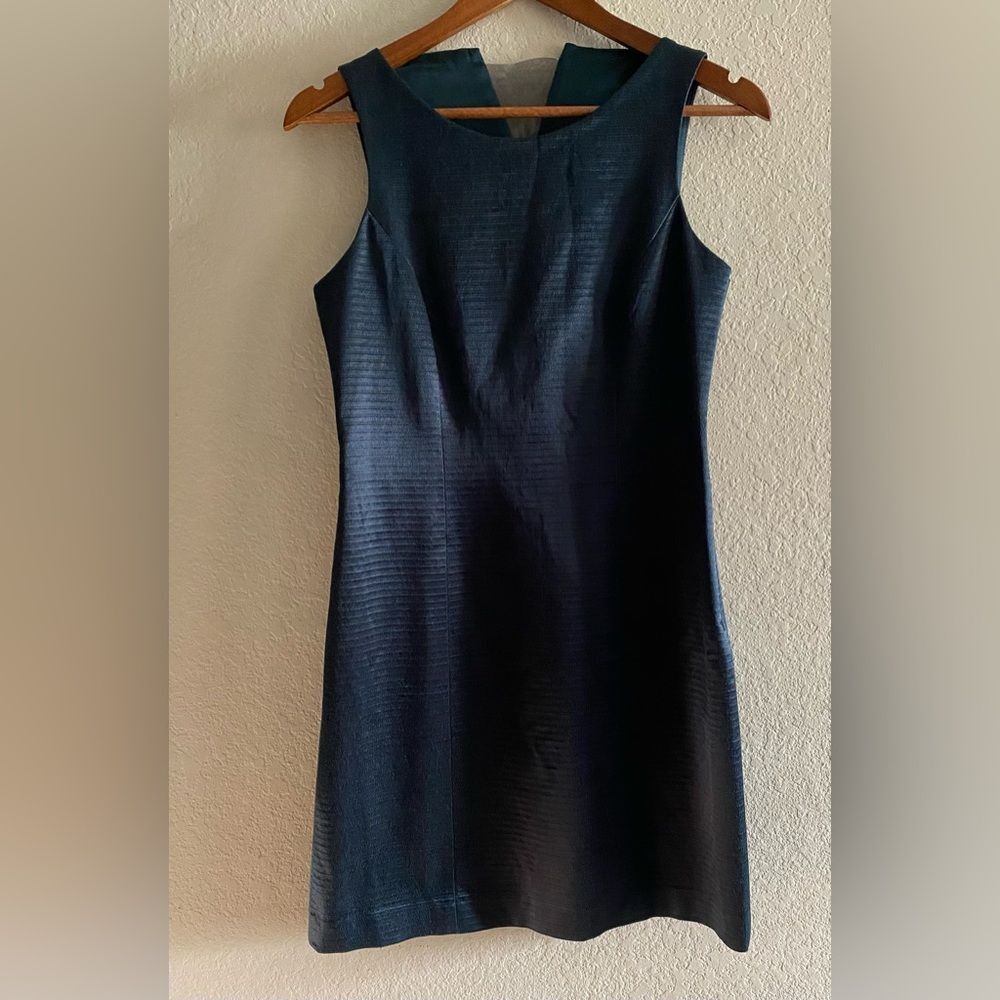 Theyskens Theory Midnight Green Cotton Elastane Blend Sheath Dress 4 Cocktail